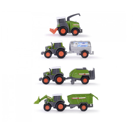 Dickie Toys Fendt Micro Team (203732001) – Bauernhof Fahrzeuge sortiert | Original Lizenz, 9cm ab 3J