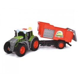 Dickie Toys Fendt Traktor mit Kippanhänger – Licht, Sound & Heuballen