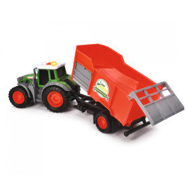 Dickie Toys Fendt Traktor mit Kippanhänger – Licht, Sound & Heuballen
