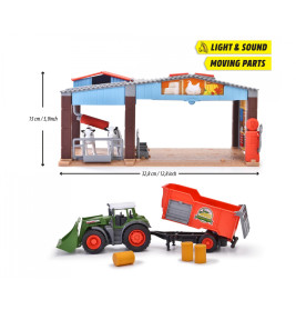 Dickie Toys Farm Station Spielset mit Traktor, Licht & Sound | Kinderspielzeug Bauernhof ab 3 Jahren