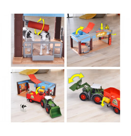 Dickie Toys Farm Station Spielset mit Traktor, Licht & Sound | Kinderspielzeug Bauernhof ab 3 Jahren