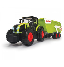 Dickie Toys CLAAS Traktor mit Anhänger – Licht & Sound, 64 cm Spielfahrzeug