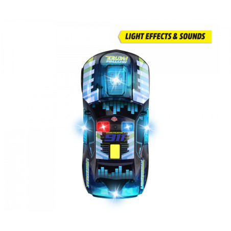 Dickie Toys Rhythm Patrol Polizeiauto mit Licht & Sound – Friktionsantrieb für Kinder ab 3 Jahre