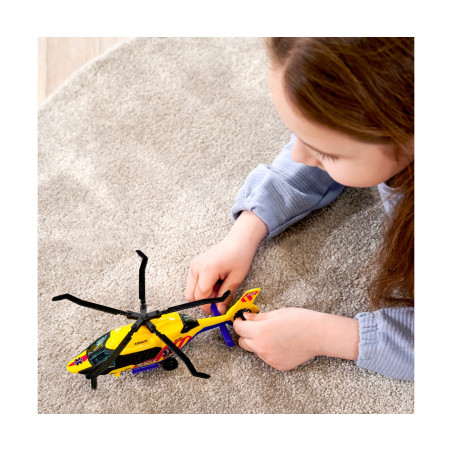 Dickie Toys Airbus H160 Rescue Helicopter – Spielzeug Rettungshelikopter mit Aufziehpropeller
