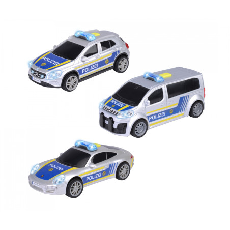Dickie Toys Police Unit | Polizeiauto Spielzeug mit Licht & Sound | Friktionsmotor – Sortiert
