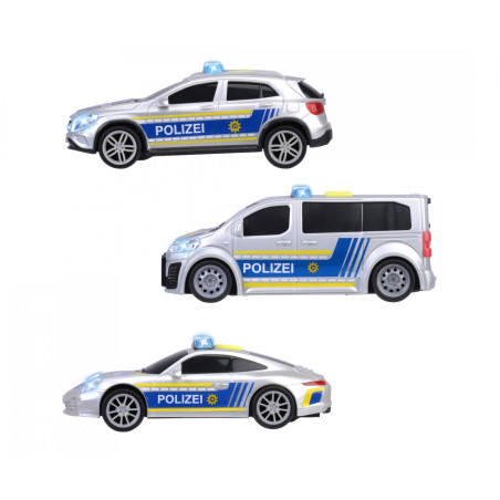 Dickie Toys Police Unit | Polizeiauto Spielzeug mit Licht & Sound | Friktionsmotor – Sortiert