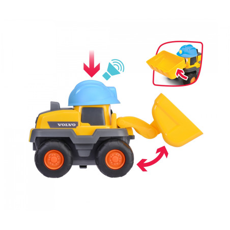 ABC Lucy Loader Volvo Radlader für Kinder | Bewegliche Schaufel & Quietsche | Ab 12 Monate