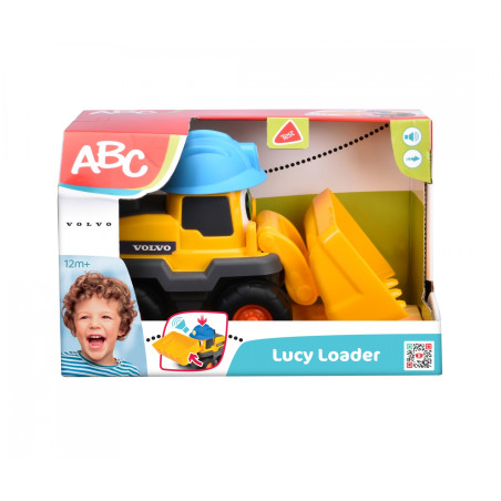 ABC Lucy Loader Volvo Radlader für Kinder | Bewegliche Schaufel & Quietsche | Ab 12 Monate