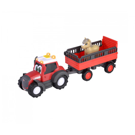ABC Massey Ferguson Traktor mit Anhänger & Pferd – Licht & Sound für Kinder ab 1 Jahr