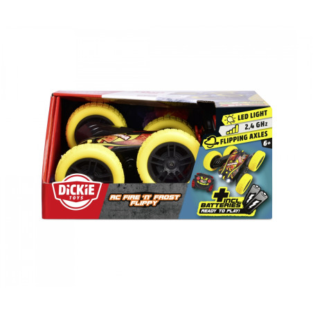 Dickie Toys RC Fire 'n Frost Flippy – Stuntauto mit 360° Flips & Licht | Bis 8 km/h | Ab 6 Jahren