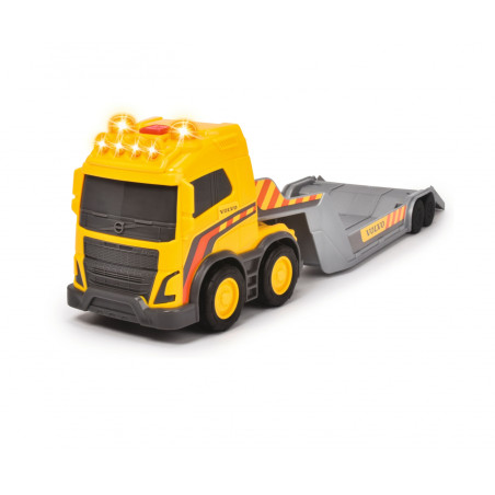 Dickie Toys Volvo Truck Team mit Anhänger & Radlader | Licht, Sound, Try Me | 32 cm