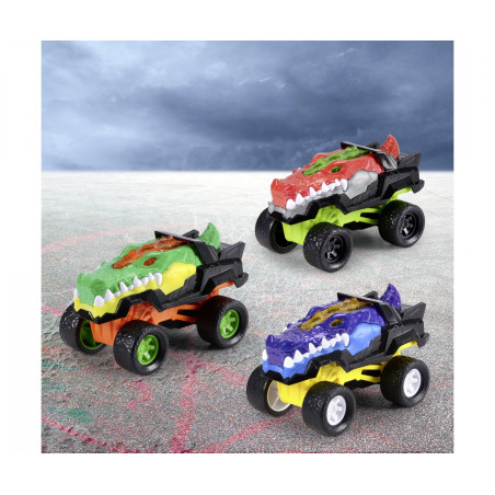 Simba Dickie Toys Metal Monster Gator – 3 sort. Krokodil-Monstertrucks mit Rückziehmotor | Ab 3 Jahre