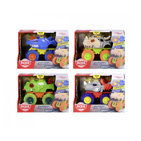 Dickie Toys Monster Squad Monstertruck: Freilauf, Licht & Sound (sortiert) für Kinder ab 3 J.