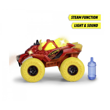 Dickie Toys Flaming Fire Monster Truck | Mit Wasserdampf, Licht & Sound | 25cm | Ab 3 Jahre