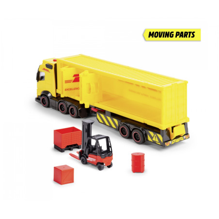 Dickie Toys Volvo FH16 DHL Truck | Licht & Sound | Gabelstapler | 35 cm