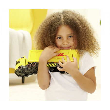 Dickie Toys Volvo FH16 DHL Truck | Licht & Sound | Gabelstapler | 35 cm
