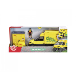 Dickie Toys DHL Delivery Set – Paketfahrzeug, Packstation & Zubehör – Ab 3 Jahren