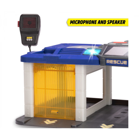 Dickie Toys S.O.S. Station Spielset – Feuerwehr, Polizei, Arzt mit Licht & Sound