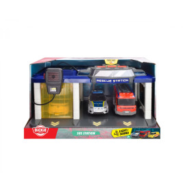 Dickie Toys S.O.S. Station Spielset – Feuerwehr, Polizei, Arzt mit Licht & Sound