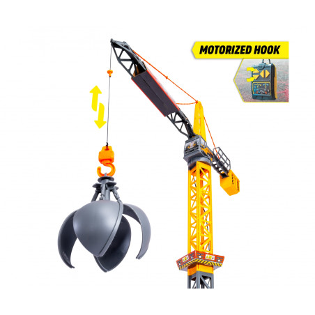 Dickie Toys Mighty Crane RC Spielzeugkran 110cm - 360° drehbar, Greifarm