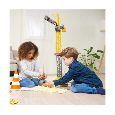 Dickie Toys Mighty Crane RC Spielzeugkran 110cm - 360° drehbar, Greifarm