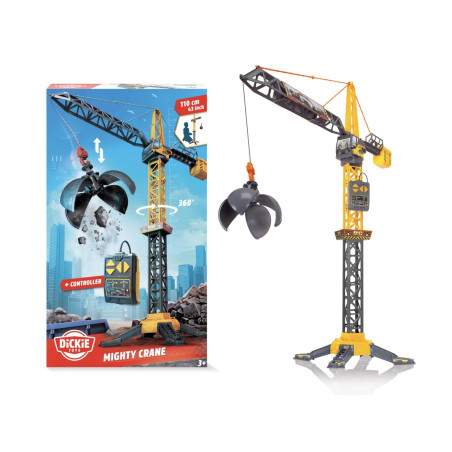 Dickie Toys Mighty Crane RC Spielzeugkran 110cm - 360° drehbar, Greifarm