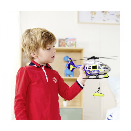 Dickie Police Helicopter mit Licht & Sound – Spielzeug-Hubschrauber für Rettungsmissionen ab 3 Jahre