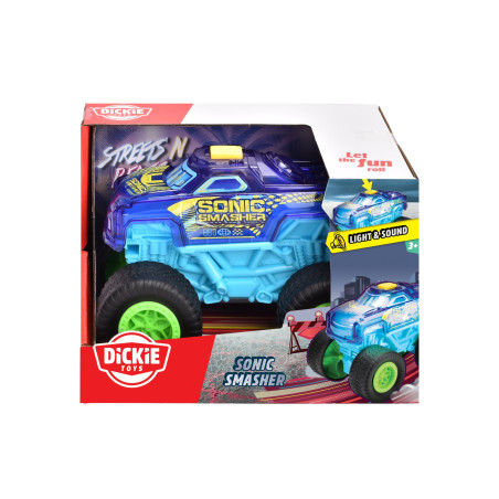 Dickie Toys Sonic Smasher Monstertruck – Robuster Spielzeug-Truck ab 3 Jahre