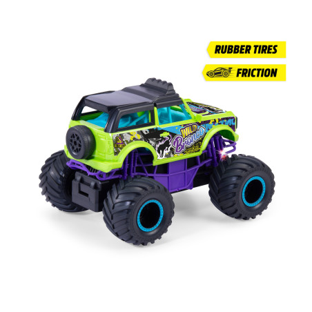 Dickie Toys Wild Bronco Monstertruck – Grün/Lila, Freilauf, ab 3 Jahren
