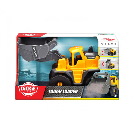 Dickie Toys Volvo Tough Loader – Detailgetreuer Baustellenlader für Kinder ab 3 Jahren