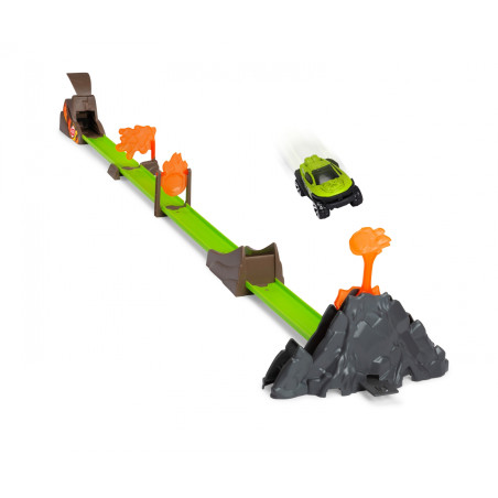 Dickie Toys Volcano Launcher Track Set – Feuerrote Rennbahn mit Vulkan-Action