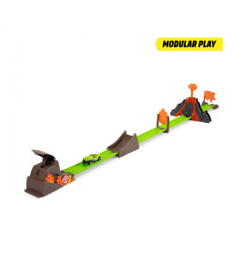 Dickie Toys Volcano Launcher Track Set – Feuerrote Rennbahn mit Vulkan-Action