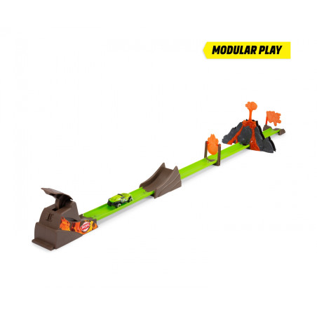 Dickie Toys Volcano Launcher Track Set – Feuerrote Rennbahn mit Vulkan-Action