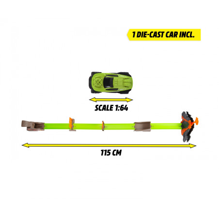 Dickie Toys Volcano Launcher Track Set – Feuerrote Rennbahn mit Vulkan-Action