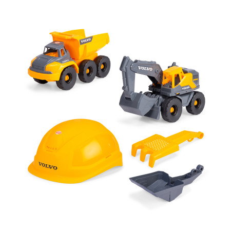 Dickie Toys Volvo Construction Playset – Baufahrzeuge & Helm für Kinder