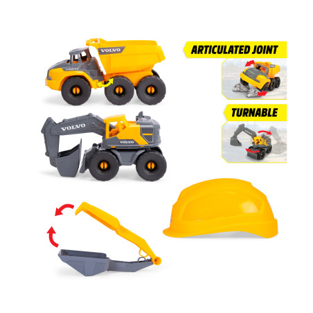 Dickie Toys Volvo Construction Playset – Baufahrzeuge & Helm für Kinder