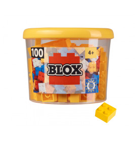 Simba Blox 100 gelbe 4er Bausteine in Dose – Kompatibel mit bekannten Marken