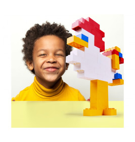 Simba Blox 100 gelbe 4er Bausteine in Dose – Kompatibel mit bekannten Marken