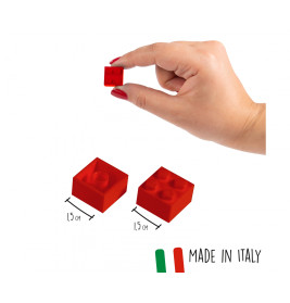 Simba Blox 100 rote 4er Bausteine in Dose – Kompatibel mit bekannten Marken