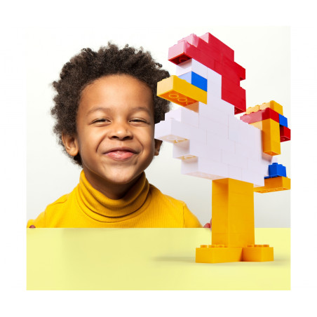 Simba Blox 100 rote 4er Bausteine in Dose – Kompatibel mit bekannten Marken