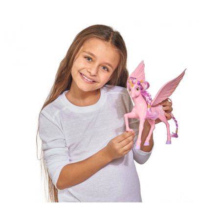 Mia and me Einhorn Kyara – Magisches Spielzeug mit beweglichen Flügeln & Bürste
