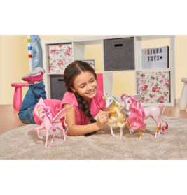 Simba Mia and me Einhorn Onchao – Mit beweglichen Flügeln, Bürste & Haarclips (ca. 25 cm) | Ab 3 Jahre