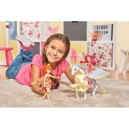 Simba Mia and me Einhorn Onchao – Mit beweglichen Flügeln, Bürste & Haarclips (ca. 25 cm) | Ab 3 Jahre