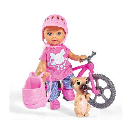 Simba Evi Love Ferienspaß Fahrrad Set | Puppe mit Fahrrad, Hund & Helm | Für Kinder ab 3 Jahre