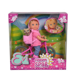 Simba Evi Love Ferienspaß Fahrrad Set | Puppe mit Fahrrad, Hund & Helm | Für Kinder ab 3 Jahre