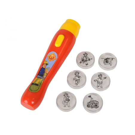 Simba Feuerwehrmann Sam Projektor – Bilder an die Wand zaubern – Inkl. 6 Motive & Batterien