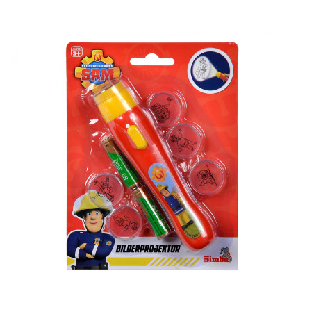 Simba Feuerwehrmann Sam Projektor – Bilder an die Wand zaubern – Inkl. 6 Motive & Batterien