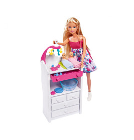 Steffi Love Welcome Twins Babyset – Puppenset mit Wickeltisch & Zubehör