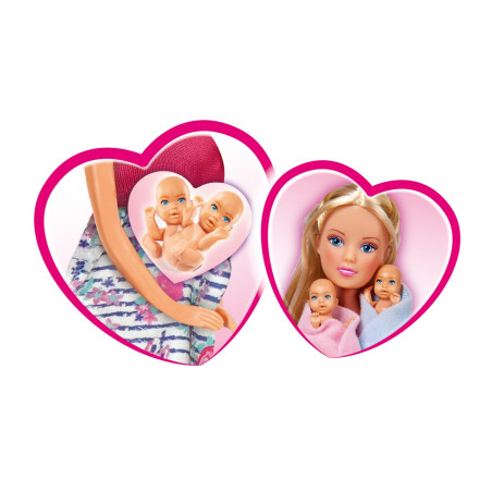 Steffi Love Welcome Twins Babyset – Puppenset mit Wickeltisch & Zubehör