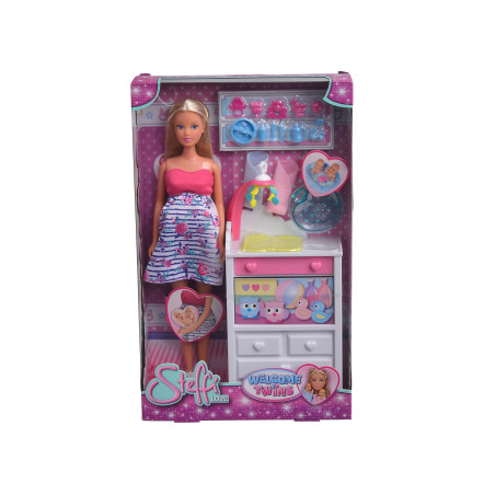 Steffi Love Welcome Twins Babyset – Puppenset mit Wickeltisch & Zubehör